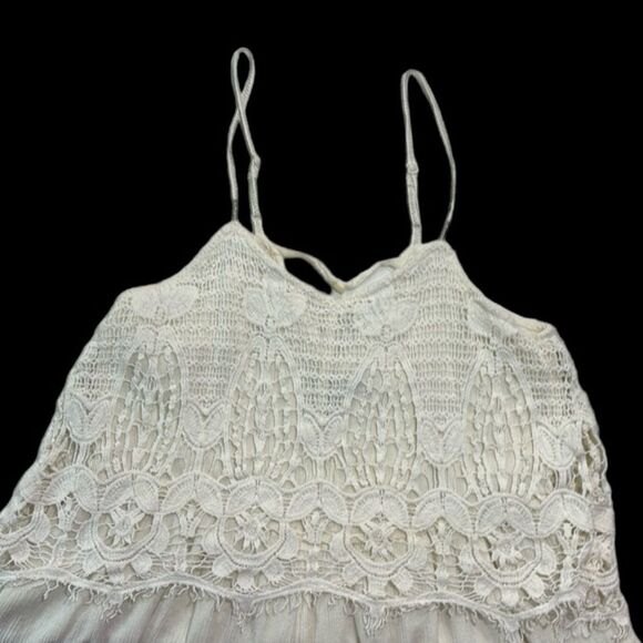 American Eagle Womens White Cream Lace Spaghetti Strap Sleeveless Romper XXS AEO - Picture 3 of 15